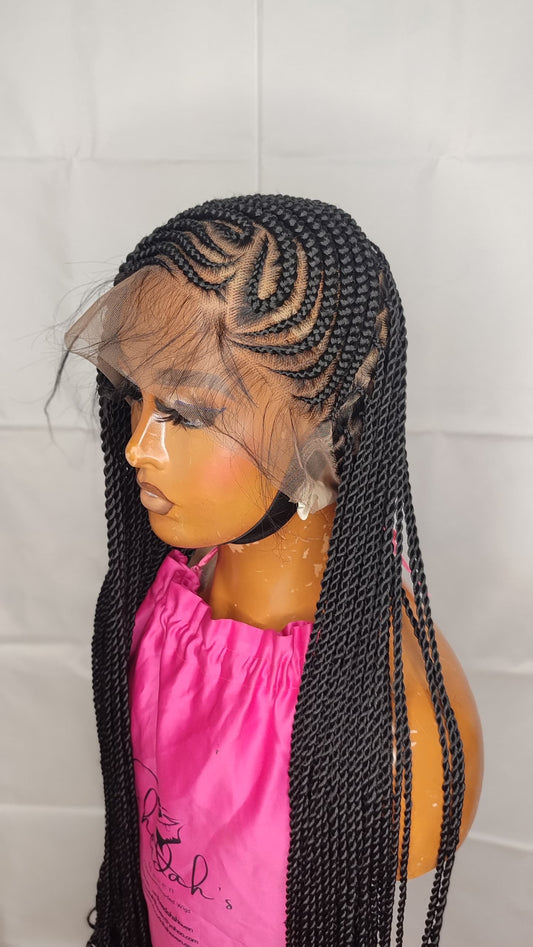 Heart shape lemonade cornrow braid wig