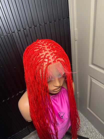 Thin knotless braids. Full lace braided wig