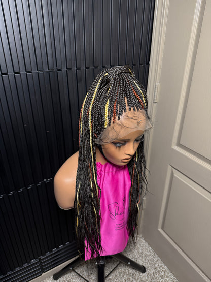 Full lace box highlights braided wig