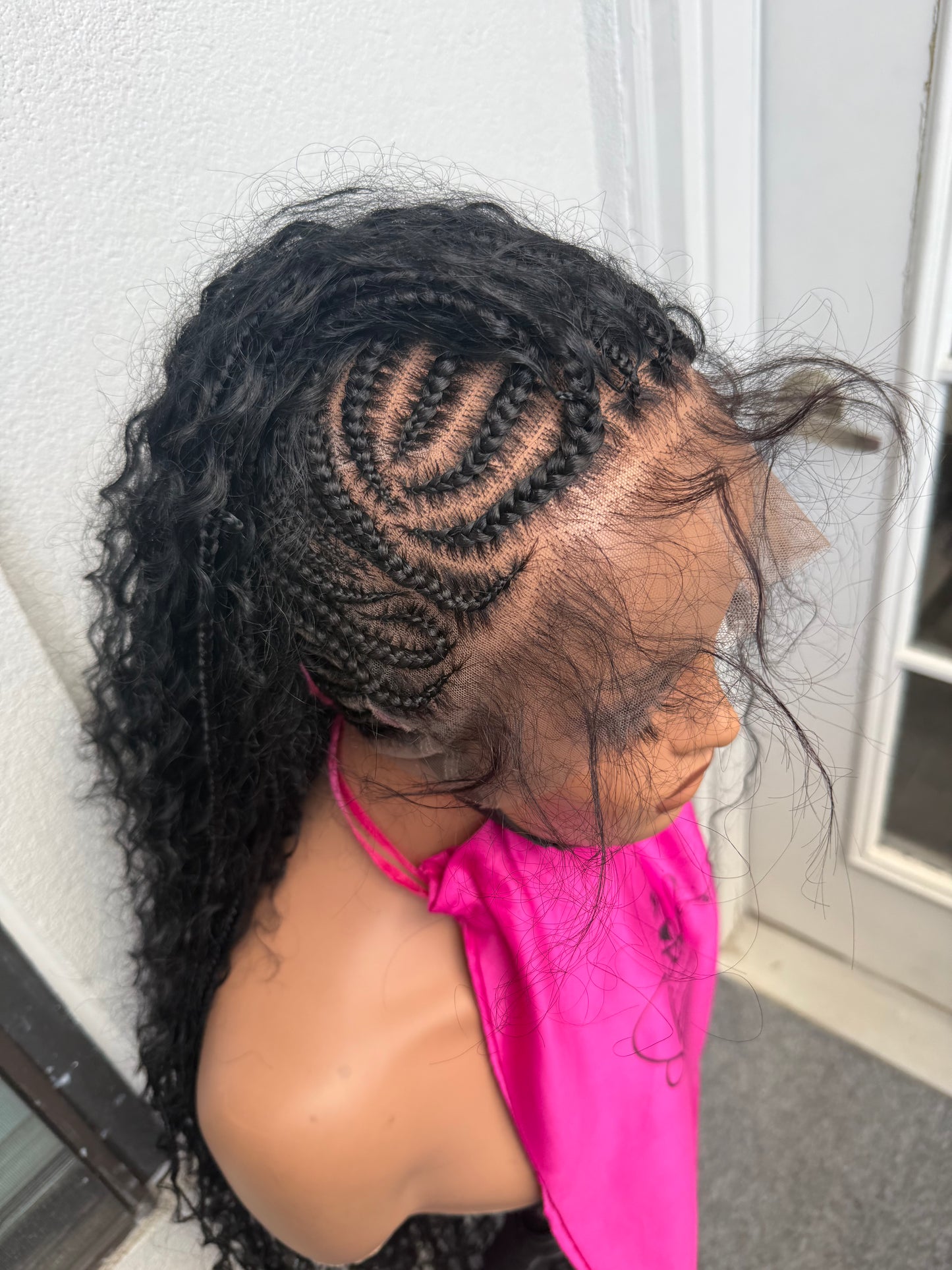 Black Full lace Mohawk braided wig