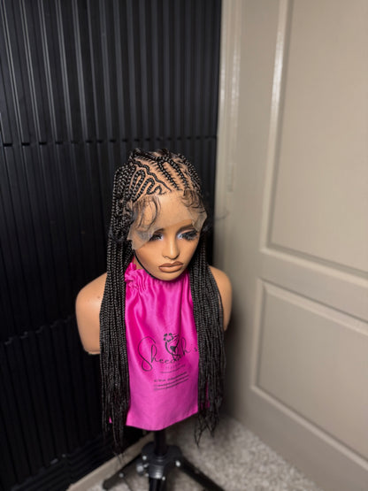 Full lace stylish cornrow braided wig