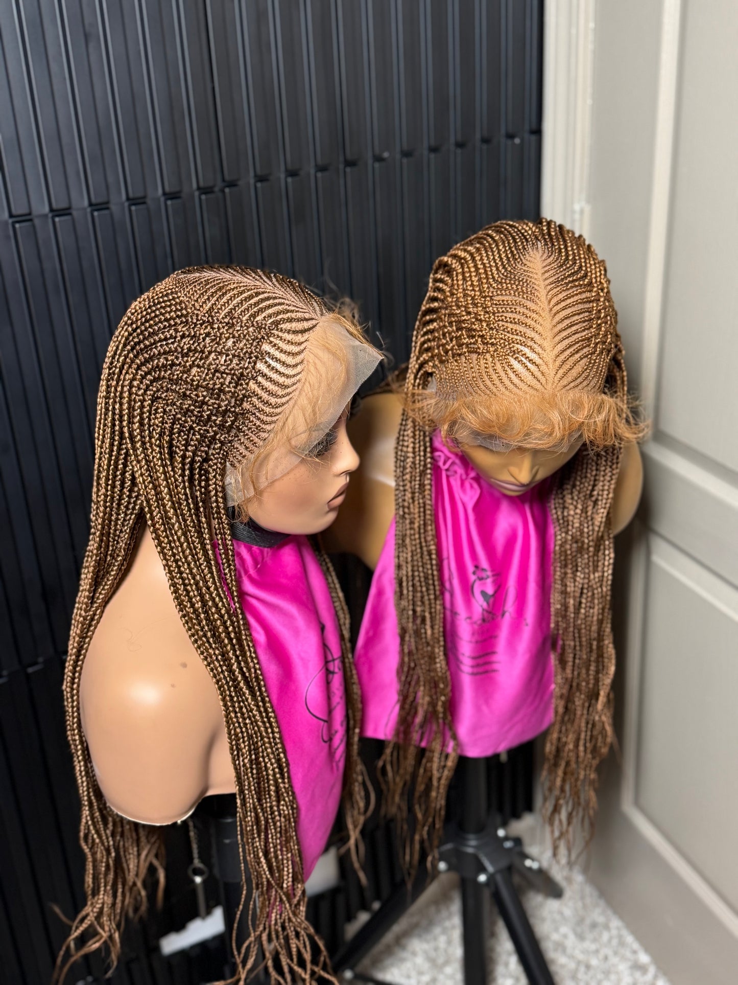 Full lace 3d Matte cornrow braided wig