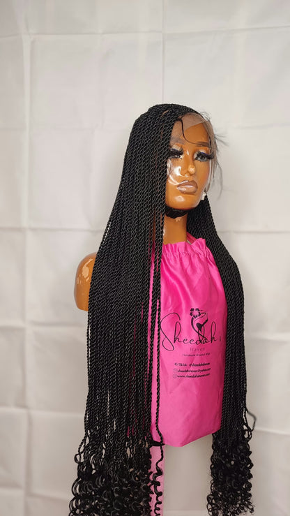 Heart shape lemonade cornrow braid wig