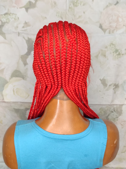 Red cornrow braids