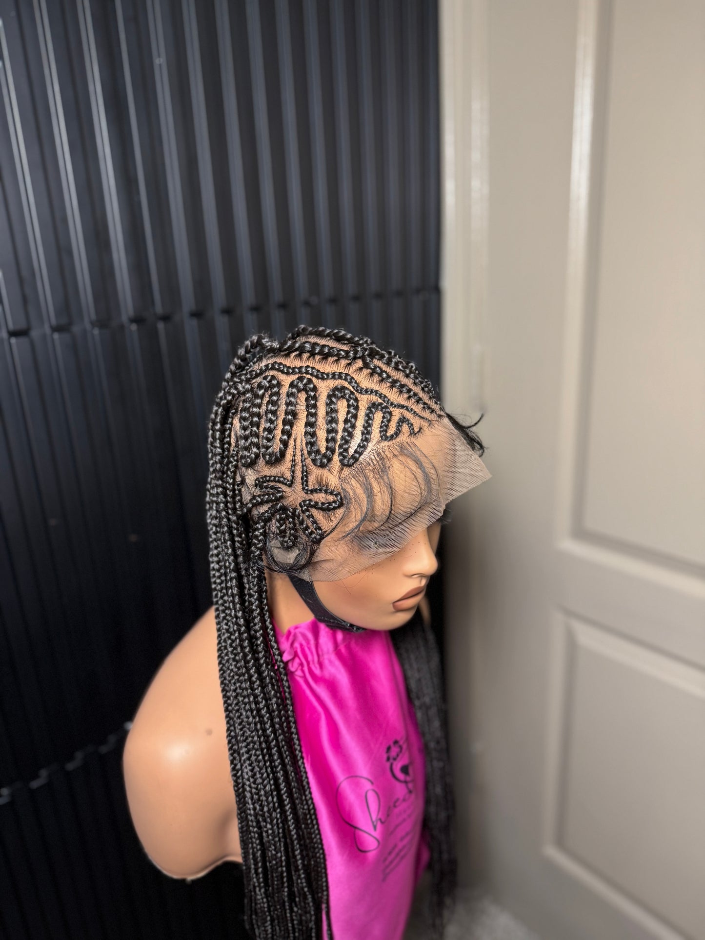 Full lace stylish cornrow braided wig