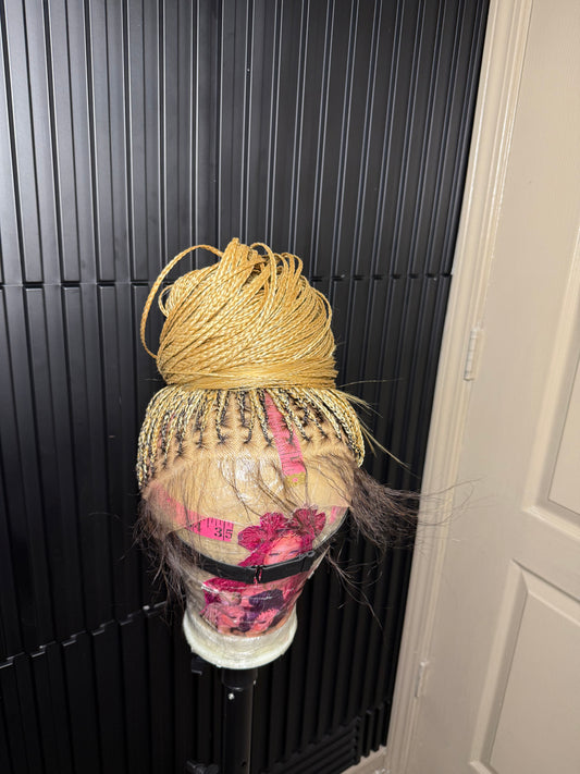 40 inch pre-bleached human hair knotless mix blonde