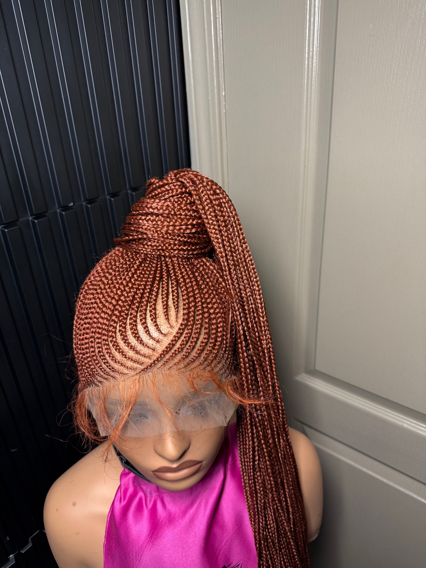 35inch v cut updo 360 full lace  braid Wig