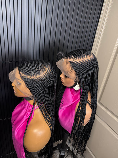 Full lace C curve braided wig. Braided wig for black women