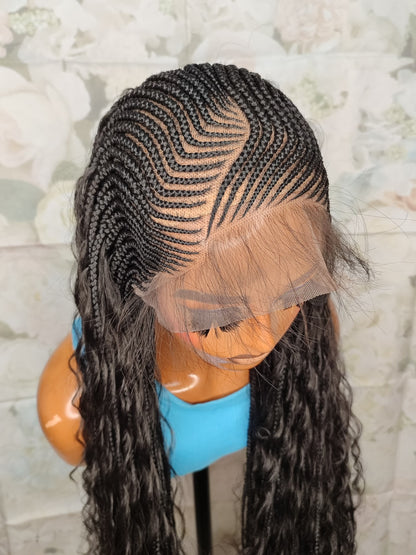 Ziz-zag cornrow boho braids