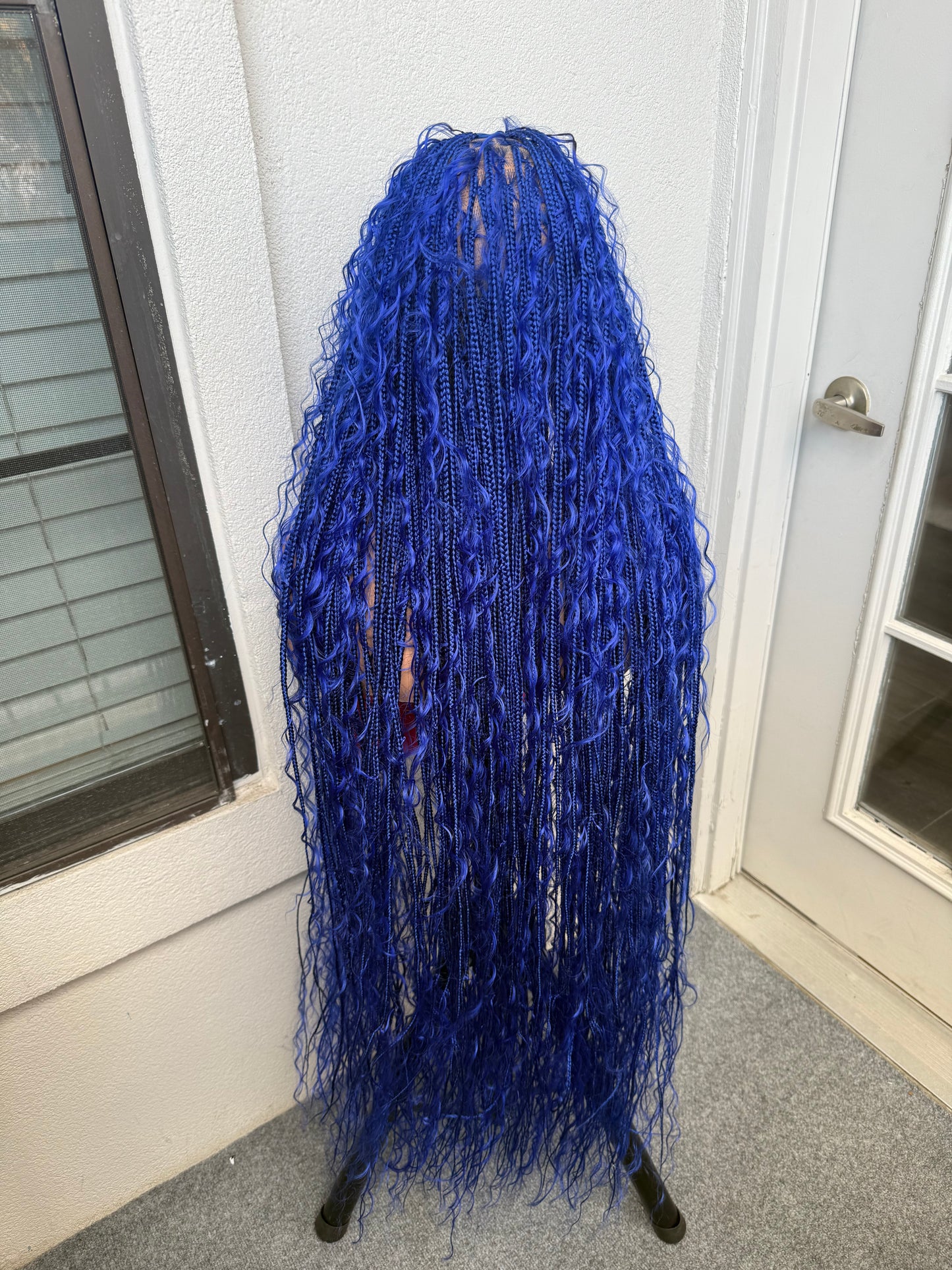 45inch Full lace chestnut brown boho knotless braids