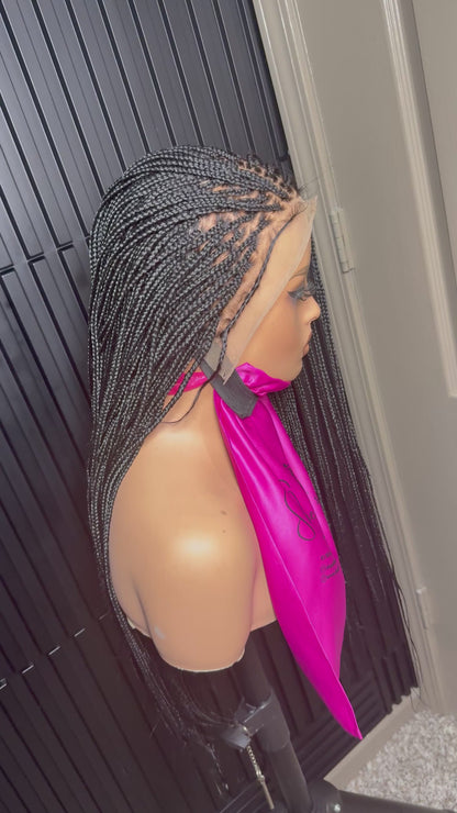 13by4 human hair lace frontal pre-bleached knot. Black  Knotless braids