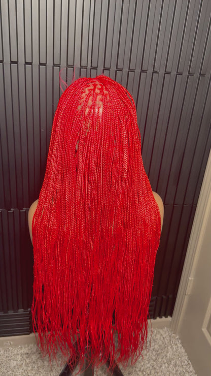 Thin knotless braids. Full lace braided wig