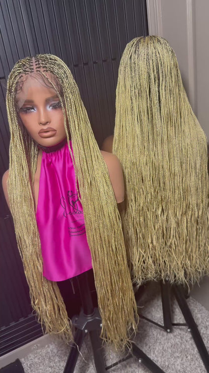 40 inch micro knotless braid full lace wig