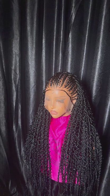 Butterfly cornrow (pre-bleached 360 human hair full scalp