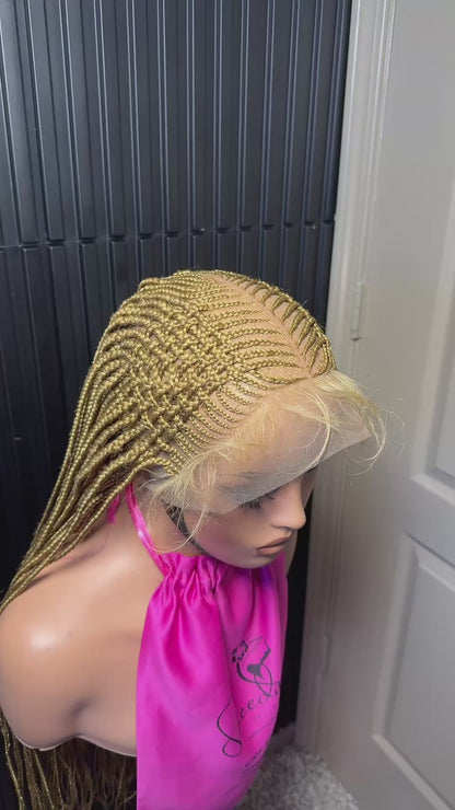 Full lace 3d Matte cornrow braided wig