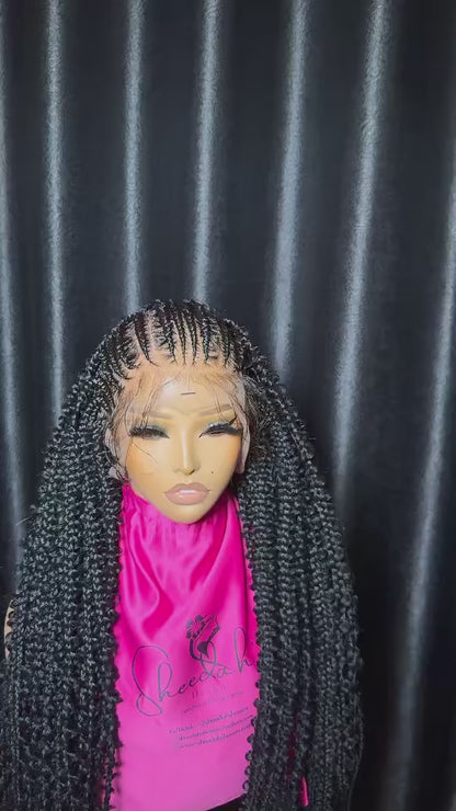 Butterfly cornrow (pre-bleached 360 human hair full scalp